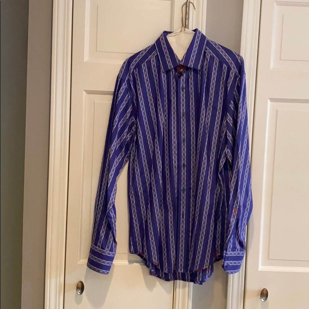 Robert Graham purple striped  button down. - Picture 3 of 10